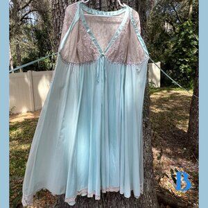 '60s Glam Peignoir SET Claire Sandra/Lucie Ann Beverly Hills Original STUNNING